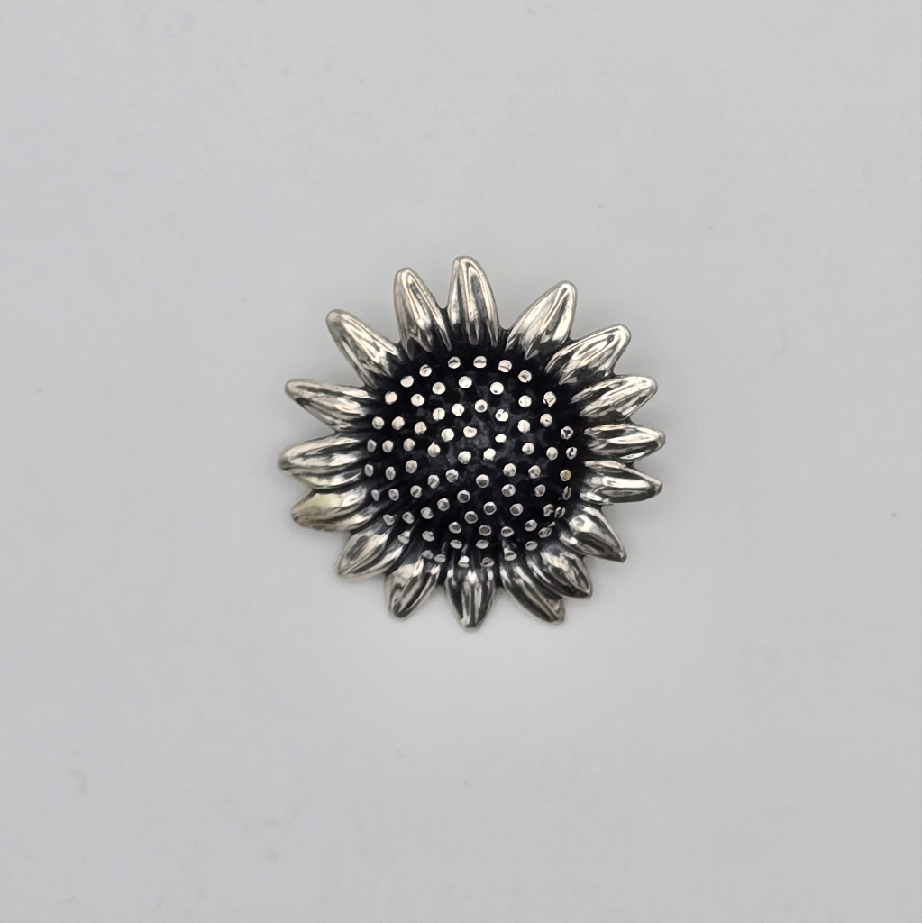 Sterling Silver Sunflower Beau Brooch Pin